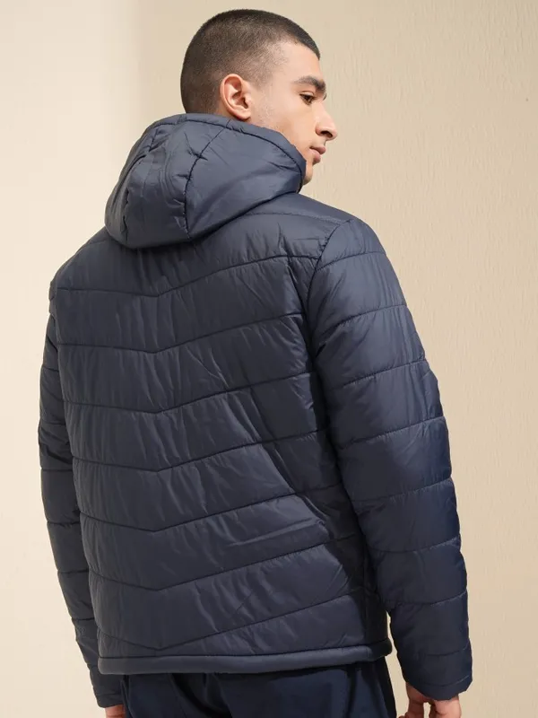 Highlander Men Navy Blue Solid Puffer Jacket 