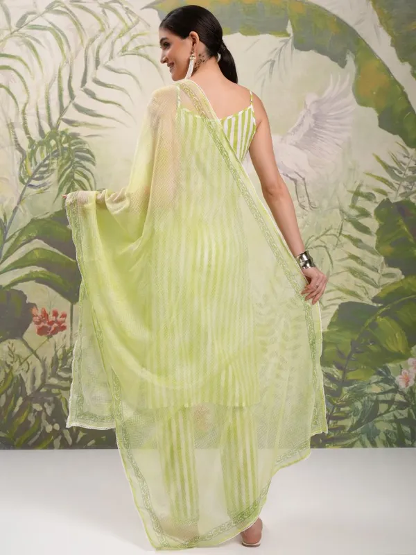 Vishudh Women Lime Green Women Kurta With Trousers And Dupatta