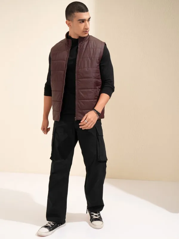 Highlander Men Brown Solid Puffer Jacket