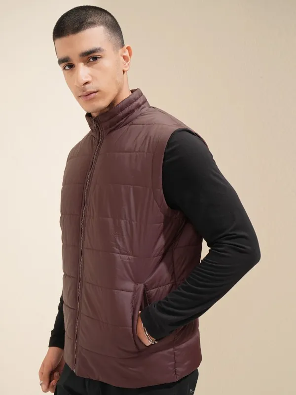 Highlander Men Brown Solid Puffer Jacket