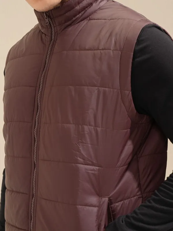 Highlander Men Brown Solid Puffer Jacket