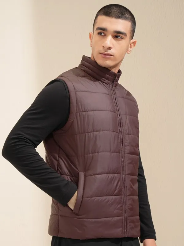 Highlander Men Brown Solid Puffer Jacket