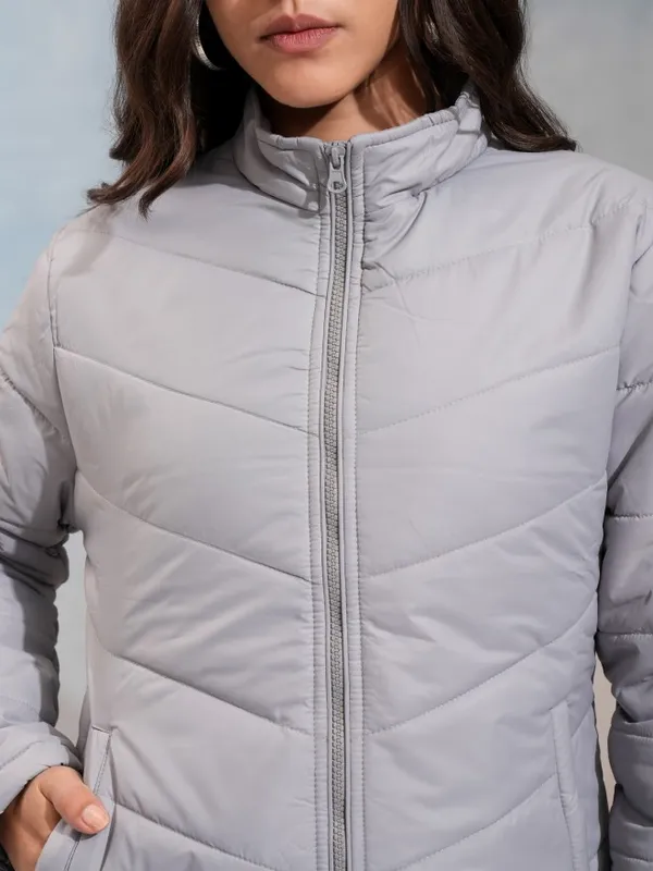 Tokyo Talkies Women Grey Puffer Jacket