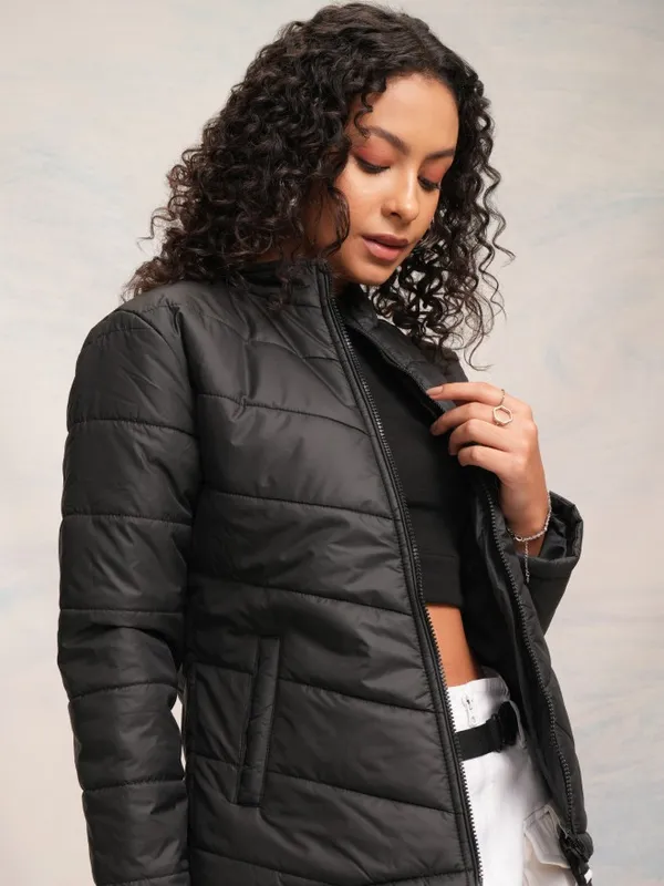 Tokyo Talkies Women Black Puffer Jacket