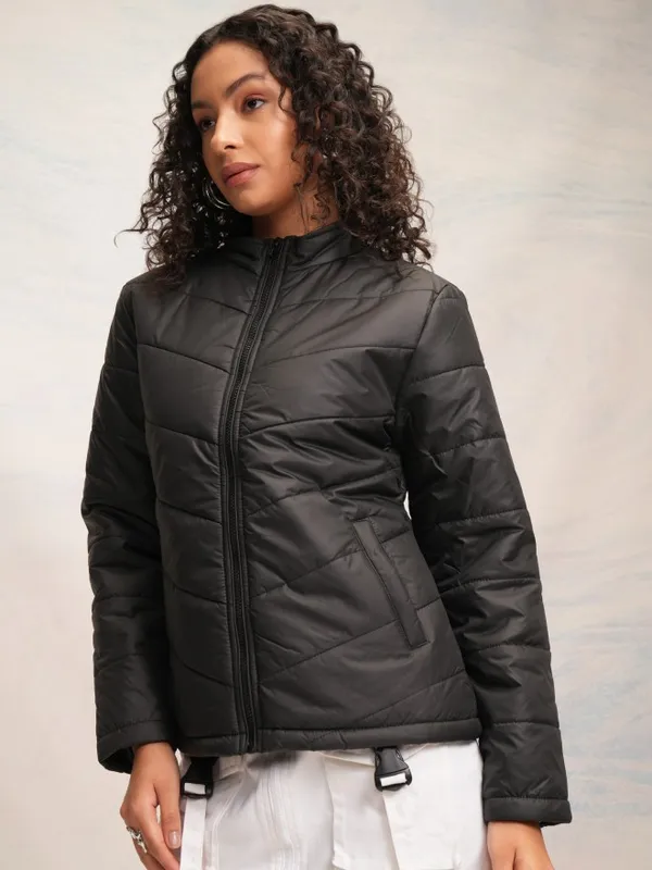 Tokyo Talkies Women Black Puffer Jacket