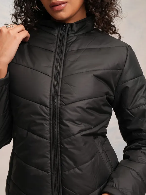 Tokyo Talkies Women Black Puffer Jacket