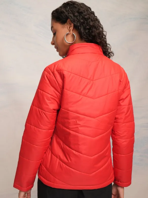 Tokyo Talkies Women Red Puffer Jacket