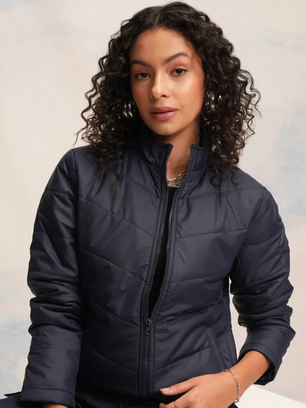 Tokyo Talkies Women Navy Blue Puffer Jacket