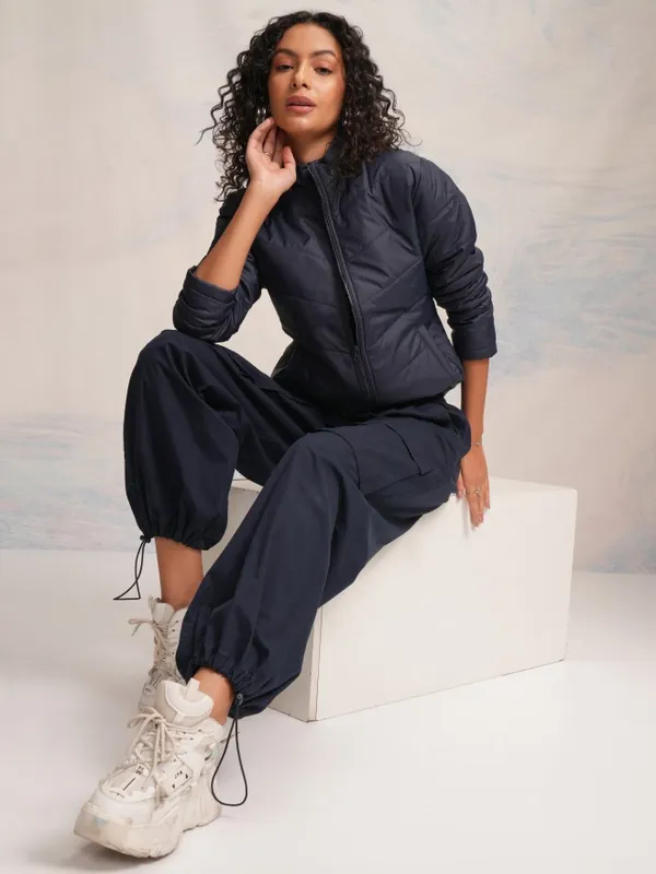 Tokyo Talkies Women Navy Blue Puffer Jacket