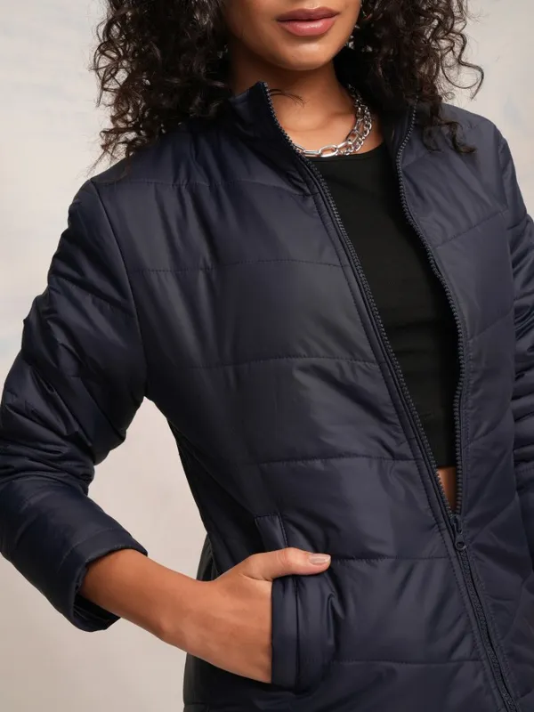 Tokyo Talkies Women Navy Blue Puffer Jacket