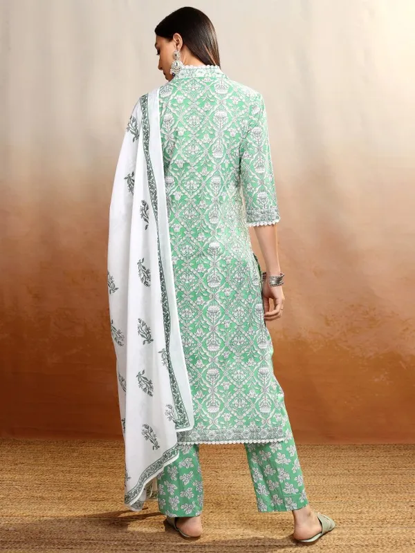 Vishudh Women White Kurta With Trousers And Dupatta