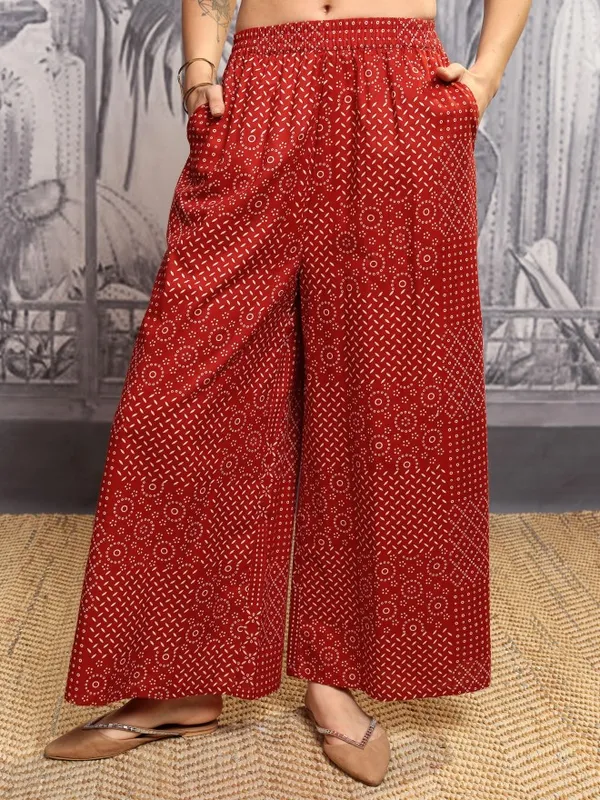 Vishudh Women Rust Shirt With Trousers Co-Ords