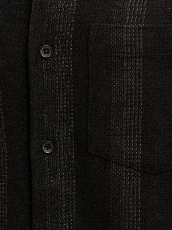 Highlander Men Black Striped Relaxed Fit Casual Shirt