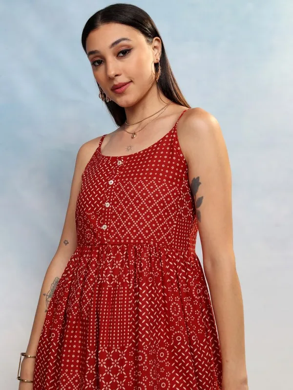 Printed A-Line Dress