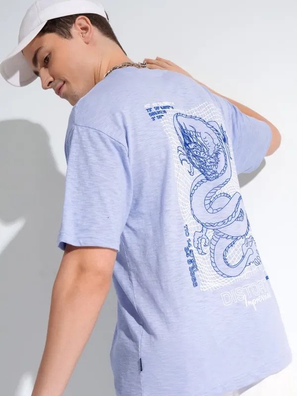 Highlander Men Lavender Printed Round Neck T-Shirt
