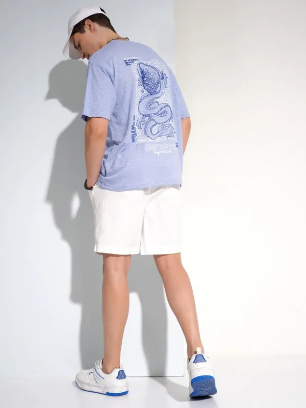 Highlander Men Lavender Printed Round Neck T-Shirt