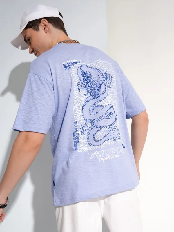 Highlander Men Lavender Printed Round Neck T-Shirt