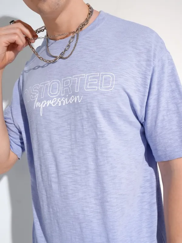 Highlander Men Lavender Printed Round Neck T-Shirt