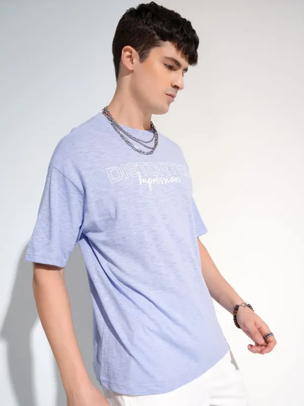 Highlander Men Lavender Printed Round Neck T-Shirt