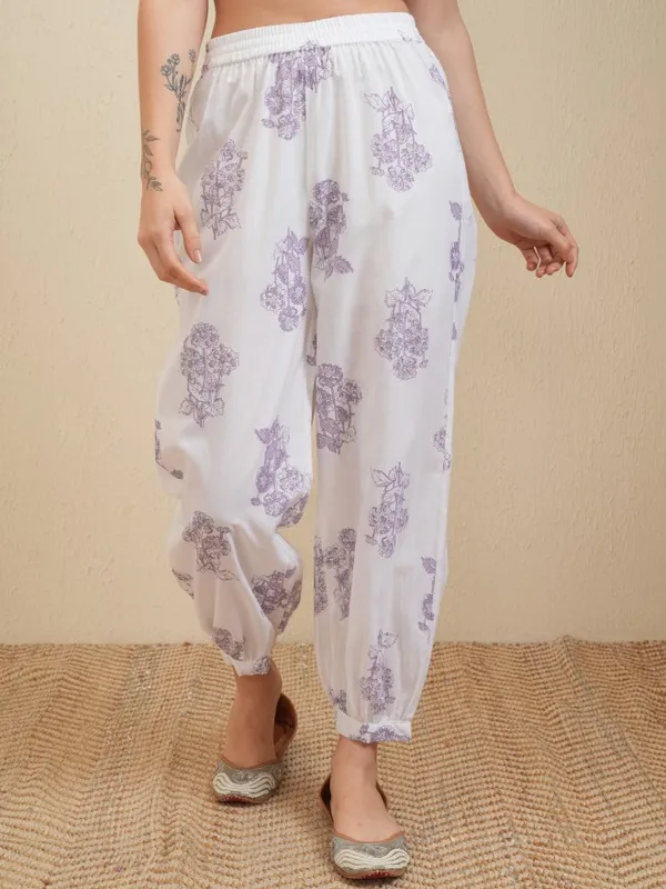 Vishudh Women White Embroidered Kurta With Trousers And Dupatta