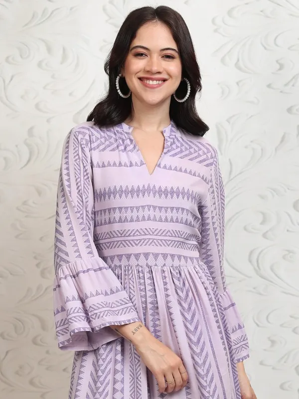 Printed A-Line Dress