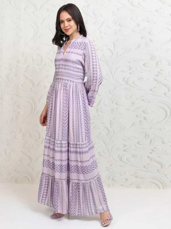 Printed A-Line Dress