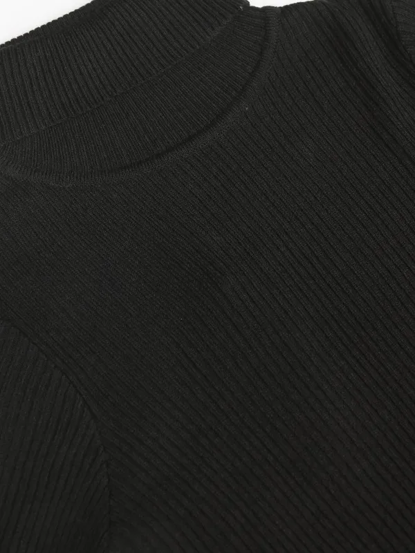 Tokyo Talkies Women Black Turtle Neck Sweater