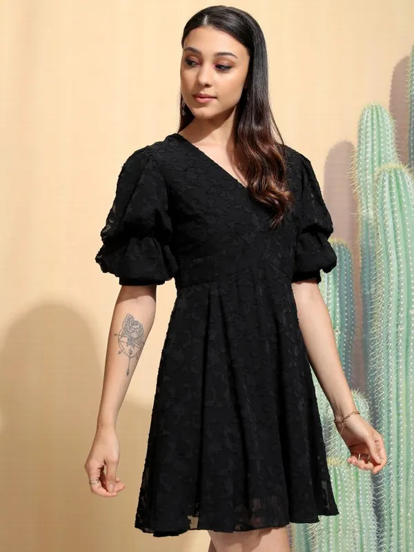 Embroidered A-Line Dress