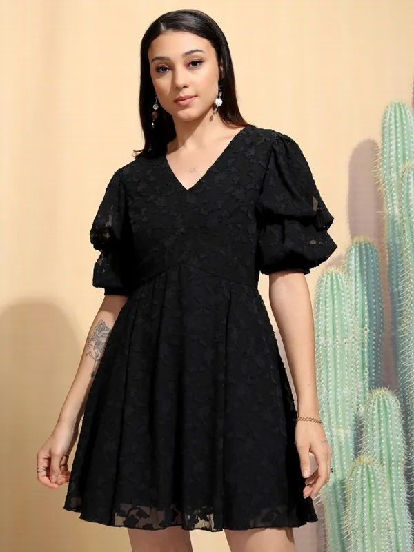 Embroidered A-Line Dress