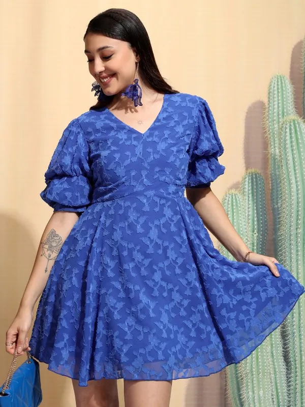 Embroidered A-Line Dress