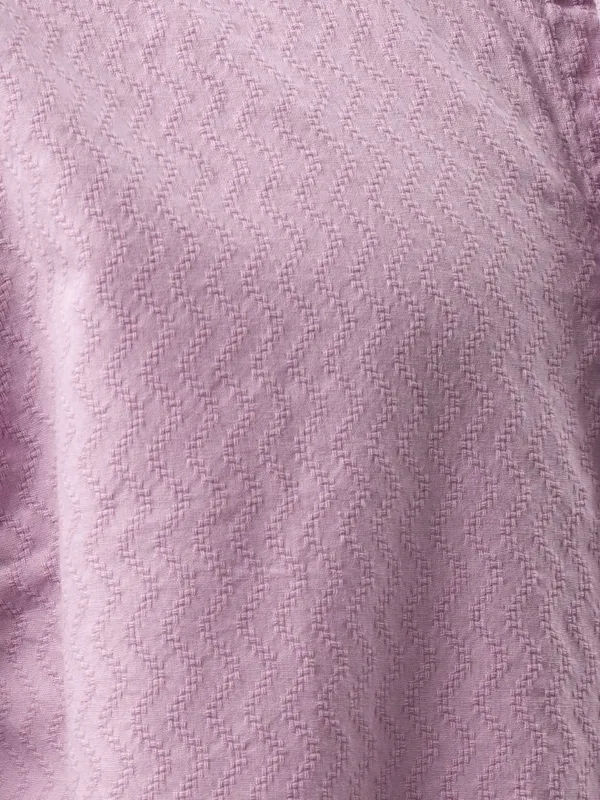 Highlander Men Mauve Textured Oversized Fit Casual Shirt