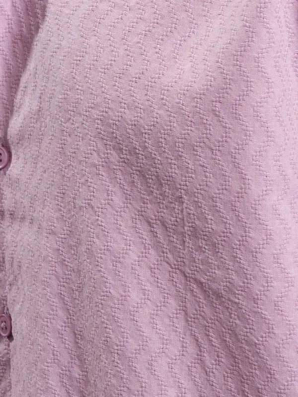 Highlander Men Mauve Textured Relaxed Fit Casual Shirt