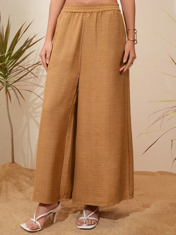Vishudh Women Mustard Shirt With Trousers Co-Ords