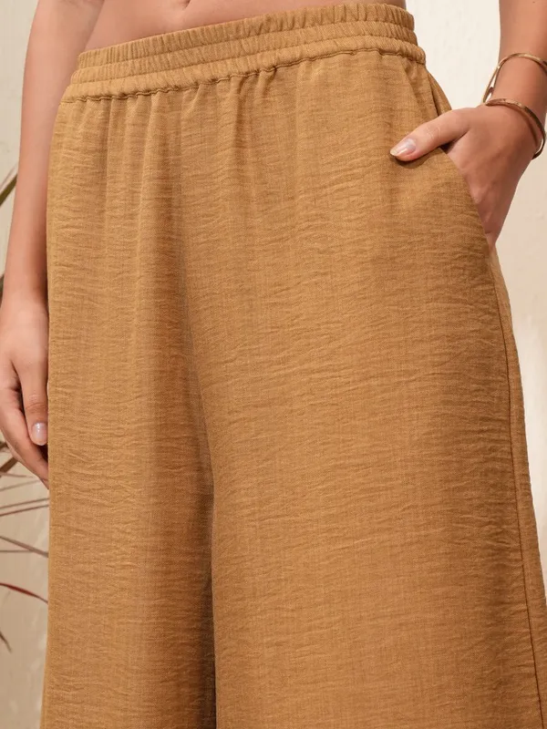 Vishudh Women Mustard Shirt With Trousers Co-Ords