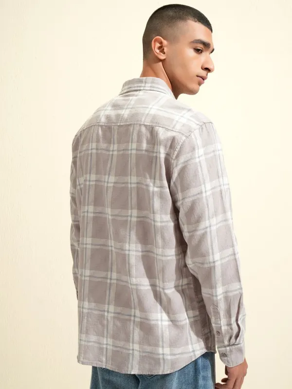Highlander Men Tan Relaxed Fit Casual Shirt