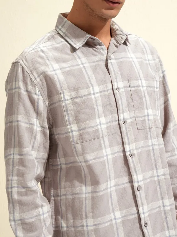 Highlander Men Tan Relaxed Fit Casual Shirt