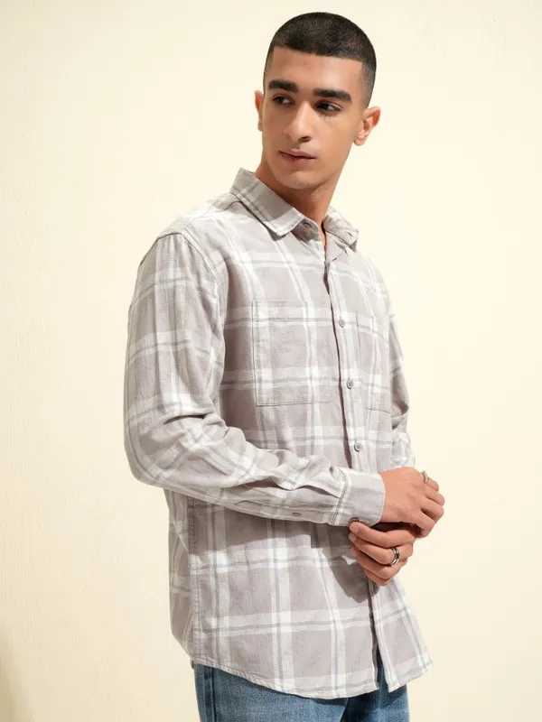 Highlander Men Tan Relaxed Fit Casual Shirt