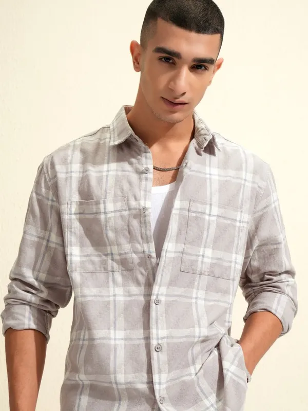 Highlander Men Tan Relaxed Fit Casual Shirt