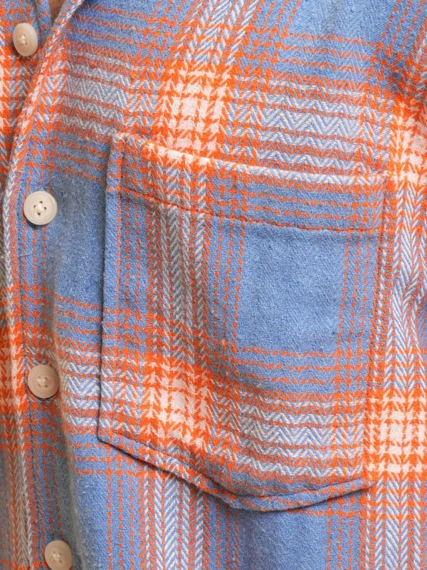 Highlander Men Blue Checked Oversized Fit Casual Shirt