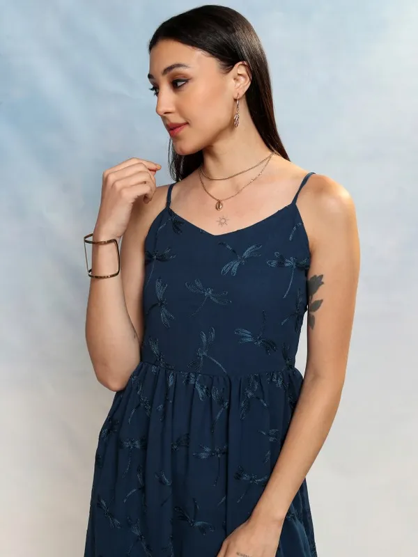 Embroidered A-Line Dress