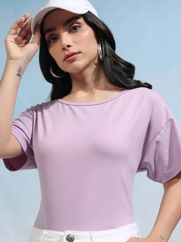 Tokyo Talkies Women Solid Round Neck T-Shirt