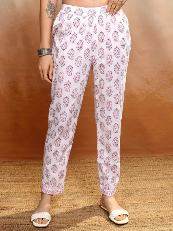 Vishudh Women White Kurta With Trousers And Dupatta