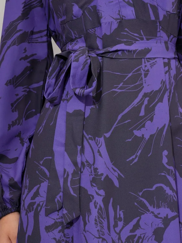 Tokyo Talkies Women Purple Printed Shirt Dress