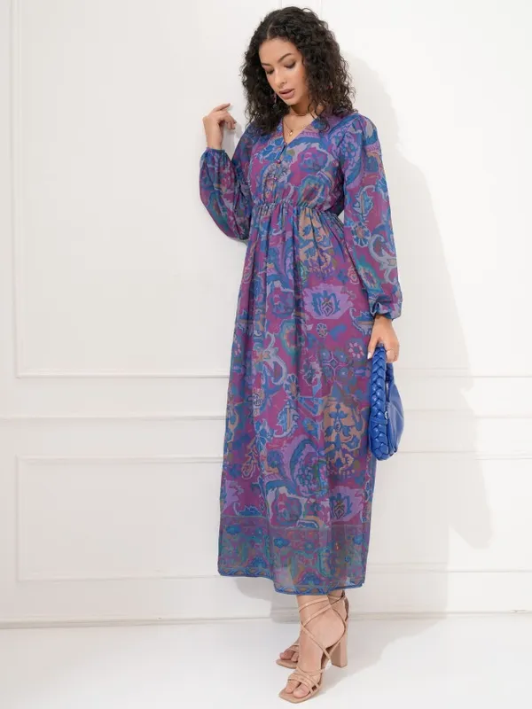 Tokyo Talkies Women Pink Printed Fit and Flare Dress