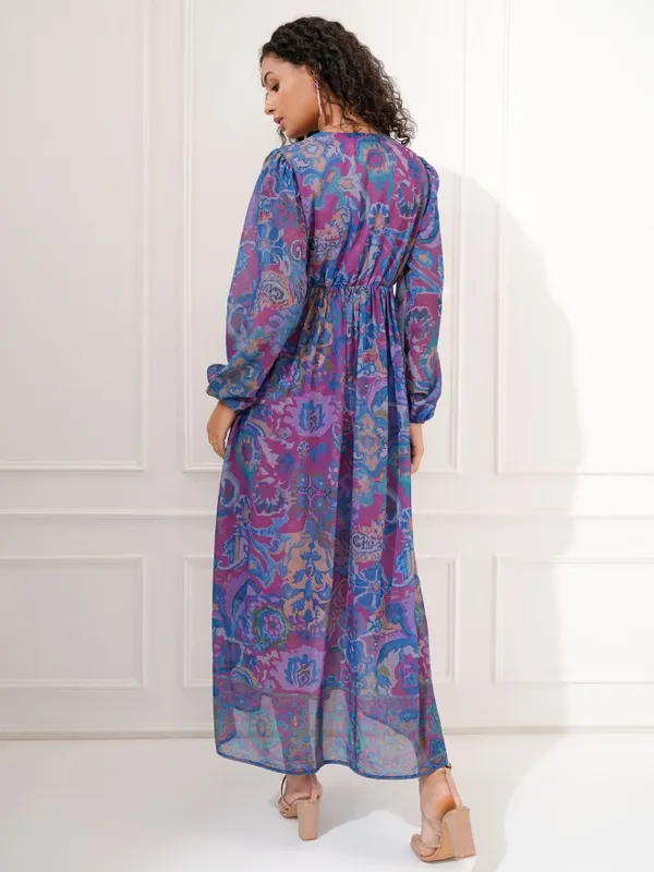Tokyo Talkies Women Pink Printed Fit and Flare Dress