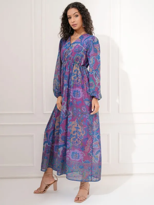 Tokyo Talkies Women Pink Printed Fit and Flare Dress