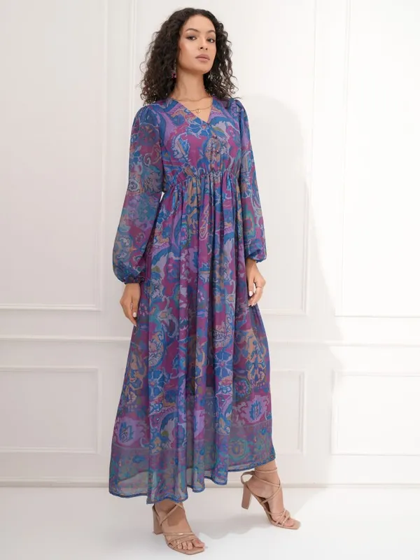 Tokyo Talkies Women Pink Printed Fit and Flare Dress