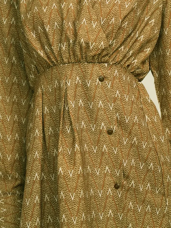 Tokyo Talkies Women Mustard Printed Fit And Flare Dress