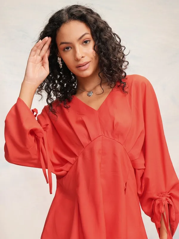 Tokyo Talkies Women Red Solid Top