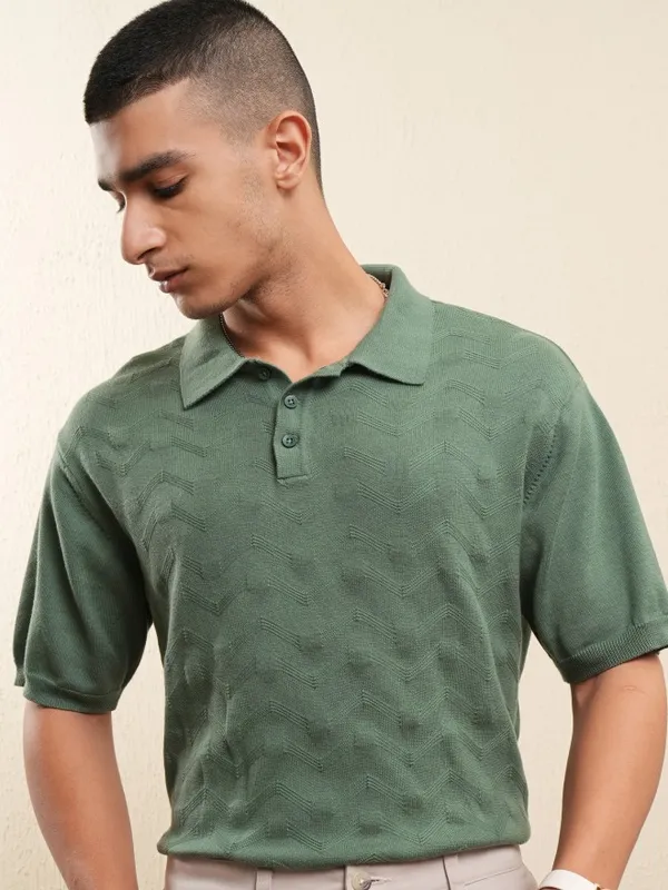 Solid Polo Collar T-Shirt